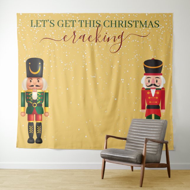 Nutcracker Yellow Christmas Photo Booth Backdrop (In Situ (Horizontal))