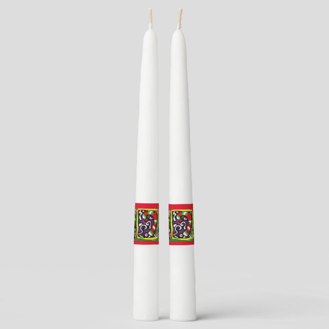 Nutcrackers Christmas Candy Cane Taper Candle (Front)