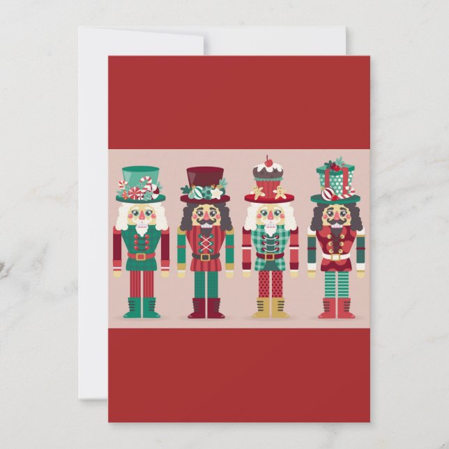 Nutcrackers Christmas decoration  Holiday Card (Front)