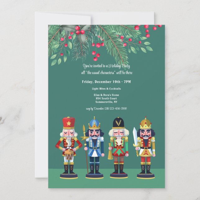 Nutcrackers Christmas Greeting Card (Front)