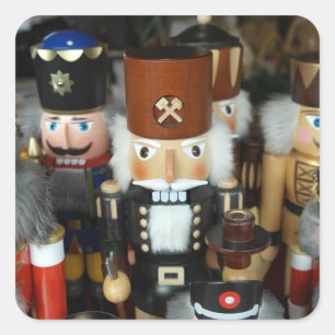Nutcrackers Christmas Holiday Xmas Design Square Sticker