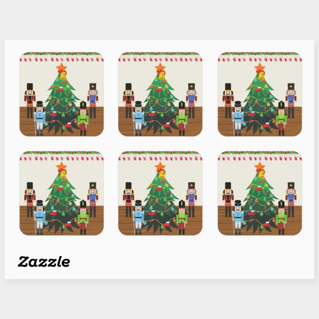 Nutcrackers Christmas  Square Sticker (Sheet)