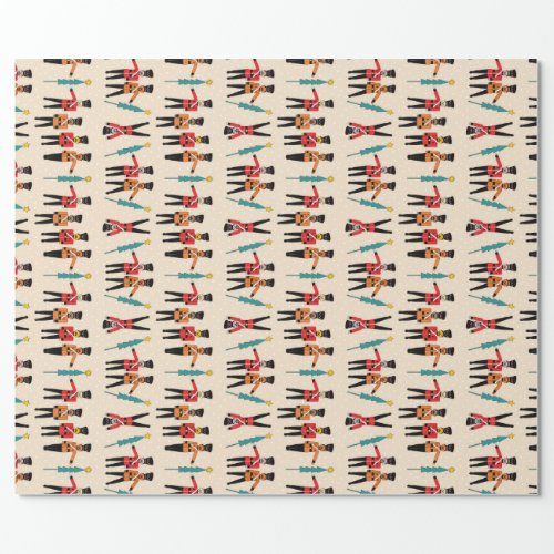 Nutcrackers dancing wrapping paper