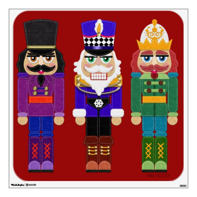 Nutcrackers | Felt Look | Christmas Wall Decal (Front)