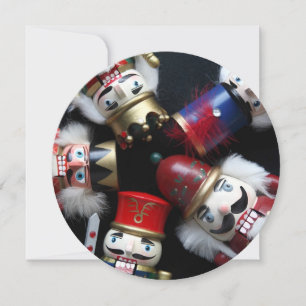 Nutcrackers heads together Christmas party Invitation
