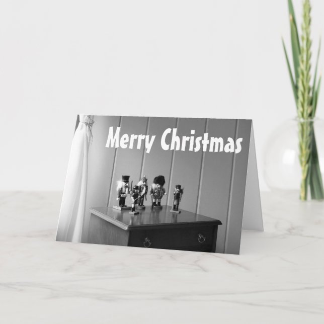 Nutcrackers in Black and White Holiday Card (Front)