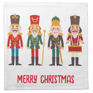 Nutcrackers Merry Christmas Cloth Napkin