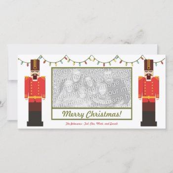 Nutcrackers  Merry Christmas  Photo Card Template by GoodThingsByGorge at Zazzle