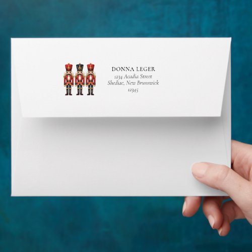 Nutcrackers Solder Christmas Return Address Envelope