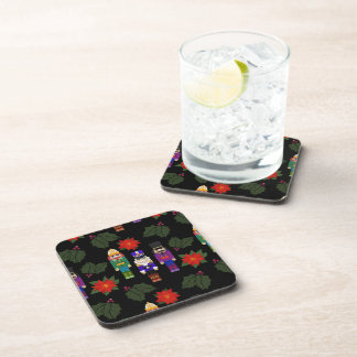 Nutcrackers Soldiers Faux Felt Style Whimsical Beverage Coaster