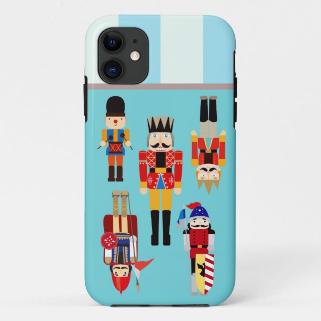 Nutcrackers Soldiers with Custom Name - Aqua Case-Mate iPhone Case (Back)