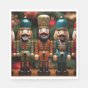 Nutcrackers with happy faces napkins
