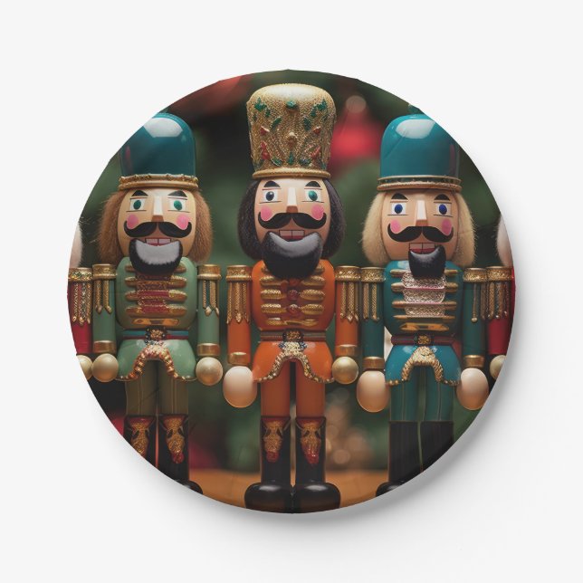 Nutcrackers with happy faces paper plates (Front)