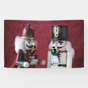 Nutcrackers with ornaments banner