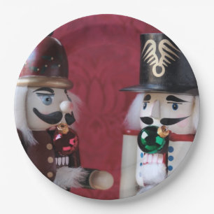 Nutcrackers with ornaments paper plates