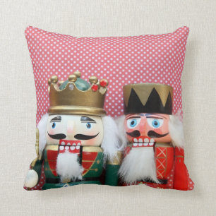 nutcrackers with polka dots throw pillow