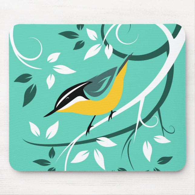 Nuthatch Bird In Tree Mouse Pad (Front)