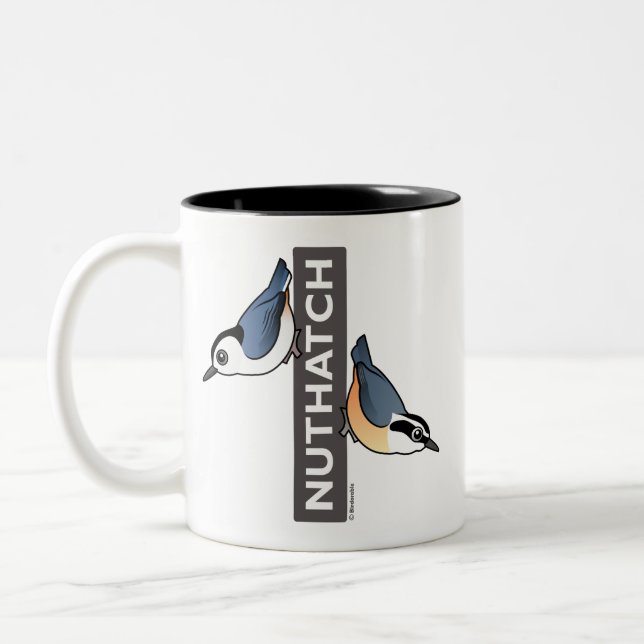 Nuthatch Fan Two-Tone Coffee Mug (Left)