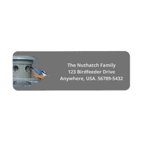 Nuthatch on Bird Feeder Return Address Label