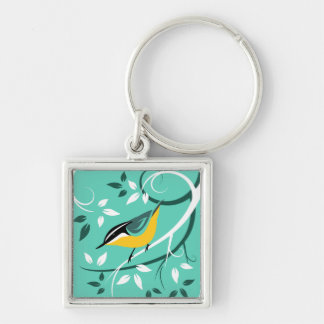 Nuthatch On Tree Branch Keychain