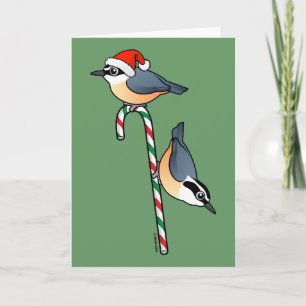 Nuthatch Santa Holiday Card
