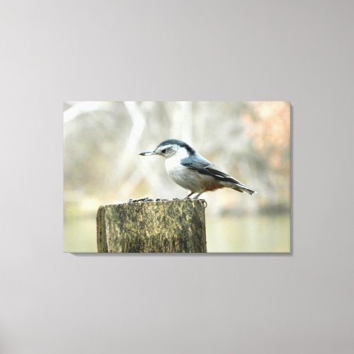 Nuthatch with Sunflower Seed Nature Print