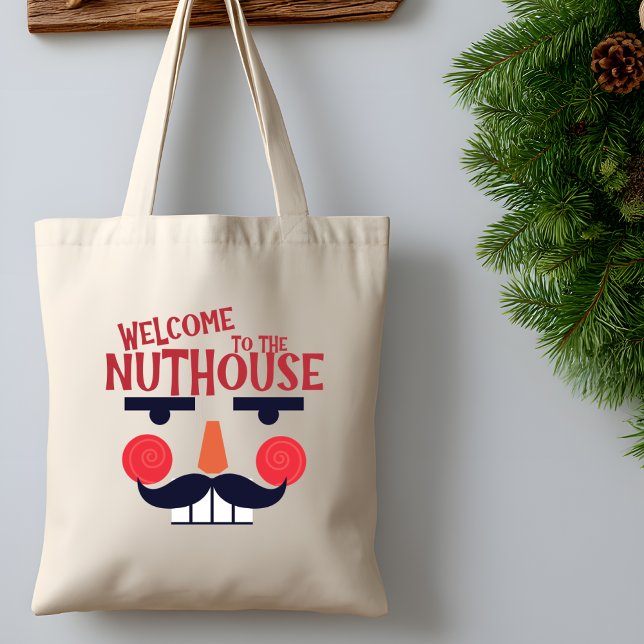 Nuthouse Funny Christmas Holiday Grocery Tote Bag (Creator Uploaded)