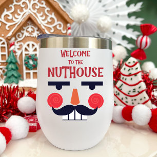 Nuthouse Funny Christmas Holiday Stocking Stuffer Thermal Wine Tumbler