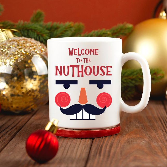 Nuthouse Funny Christmas Holiday Stocking Stuffer Two-Tone Coffee Mug (Creator Uploaded)