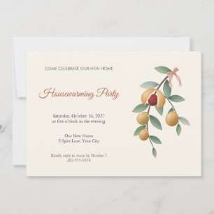 Nutmeg Branch Housewarming Party Invitation