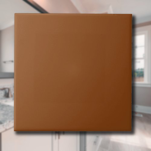 Nutmeg Brown Solid Color  Classic Elegant Ceramic Tile