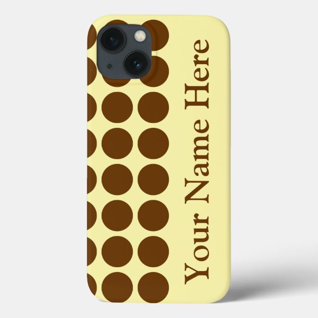 Nutmeg Cream Neutral Dots with name Case-Mate iPhone Case (Back)
