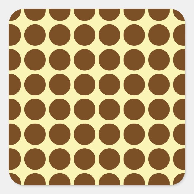 Nutmeg Cream Neutral Dots with name text Square Sticker (Front)