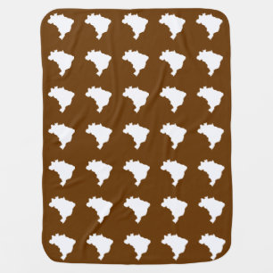 Nutmeg Festive Brazil Map Print Stroller Blanket