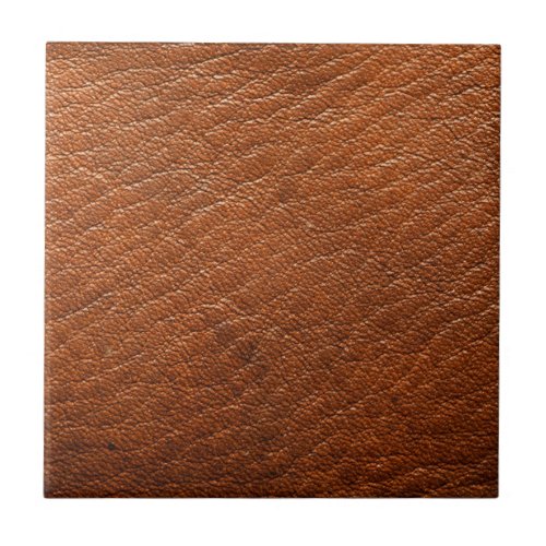 Nutmeg Leather Ceramic Tile