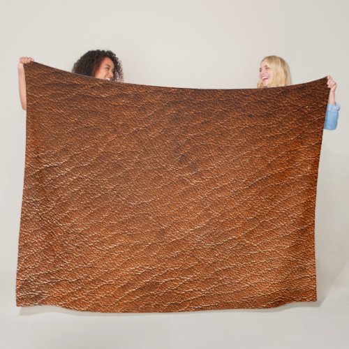 Nutmeg Leather Fleece Blanket