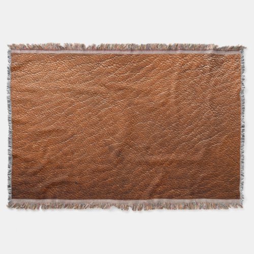 Nutmeg Leather Look Throw Blanket