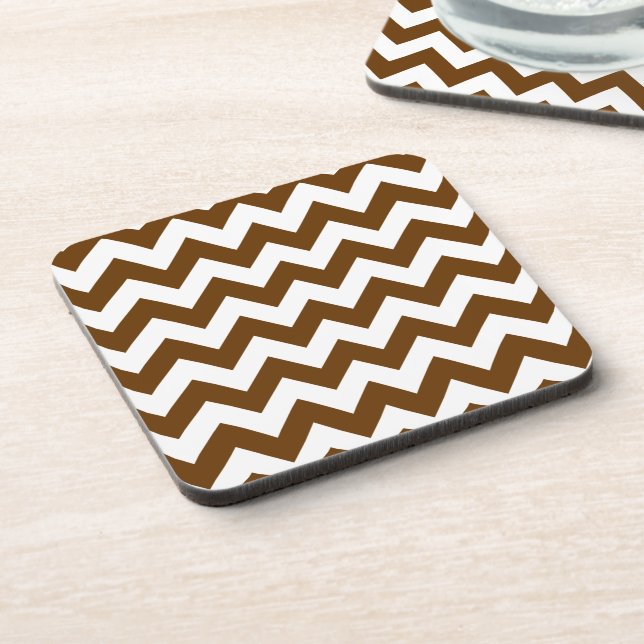 Nutmeg Neutral Chevron Drink Coaster (Left Side)