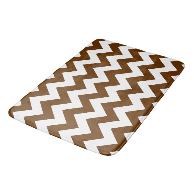 Nutmeg Neutral Chevrons Bathroom Mat (Angled)