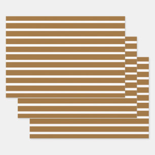 Nutmeg Neutral Stripes Wrapping Paper Sheets