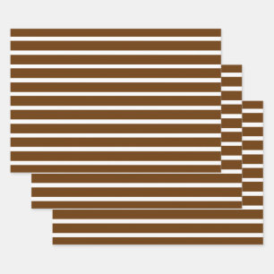 Nutmeg Neutral Stripes Wrapping Paper Sheets