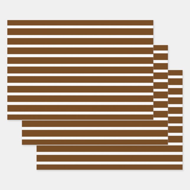 Nutmeg Neutral Stripes Wrapping Paper Sheets (Set)