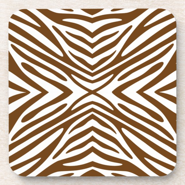 Nutmeg Neutral Zebra Beverage Coaster (Front)