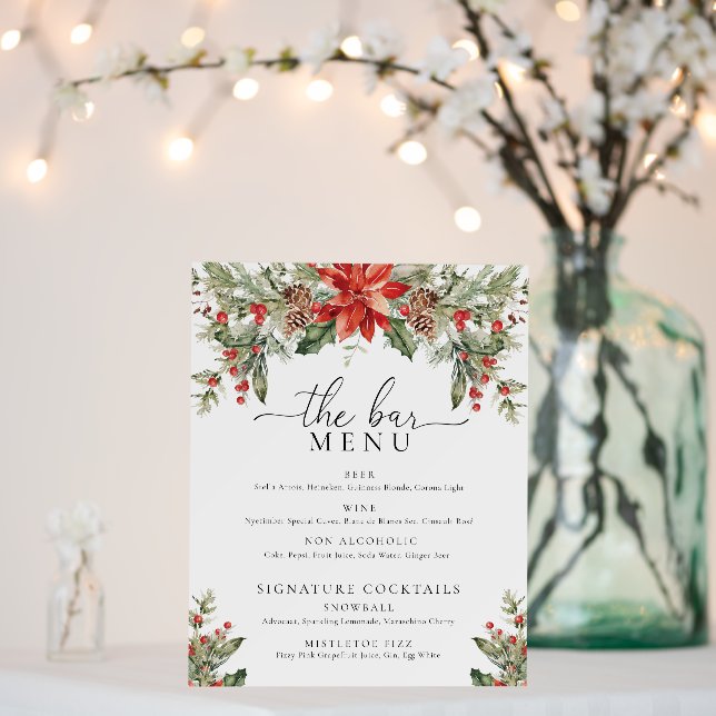 Nutmeg Noel Christmas The Bar Drinks Menu Foam Board (In Situ (Wedding))