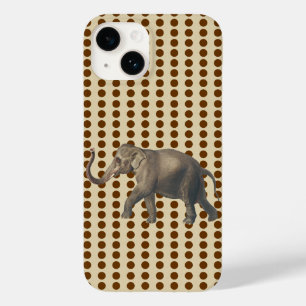 Nutmeg Spice Moods Dots with Elephant Case-Mate iPhone 14 Case