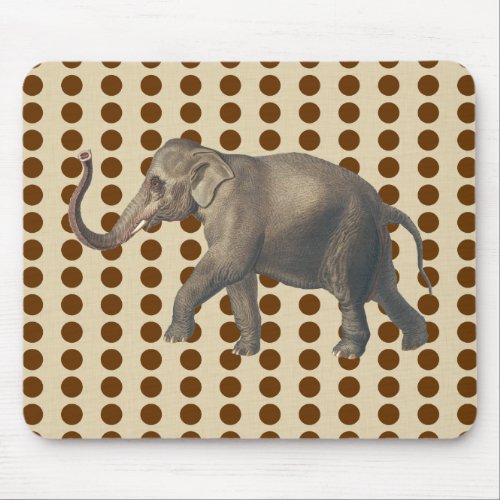 Nutmeg Spice Moods Dots with Elephant Mouse Pad