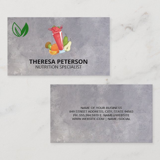 Nutrition and Health | Smoothies Business Card (Front/Back)