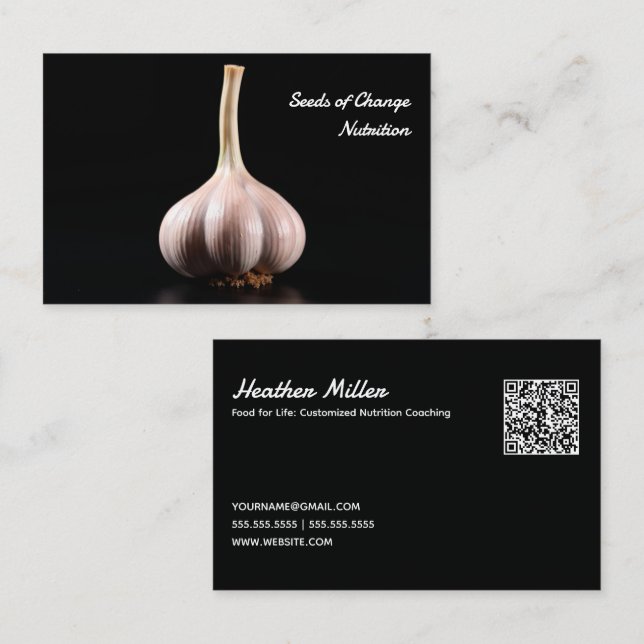 Nutrition Coach Customized QR Business Card (Front/Back)