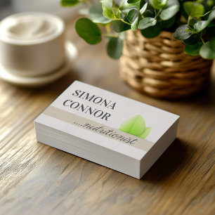 Nutrition Coach Green Leaf Linen Business Card