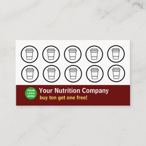 Nutrition Company Punch Card Maroon